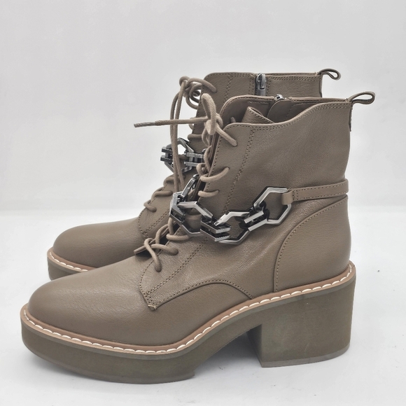 Vince Camuto Keltana Leather Combat Boots Brown Size 9 - Picture 6 of 11